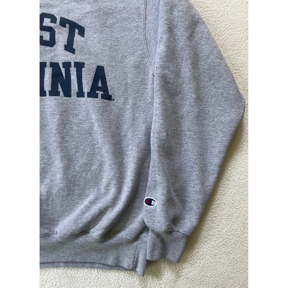 Champion Mens Small Sweatshirt Gray West Virginia Eco Fleece Crewneck Pullover - Picture 7 of 12